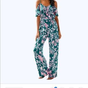 Lilly Pulitzer pink and green Emilea jumpsuit